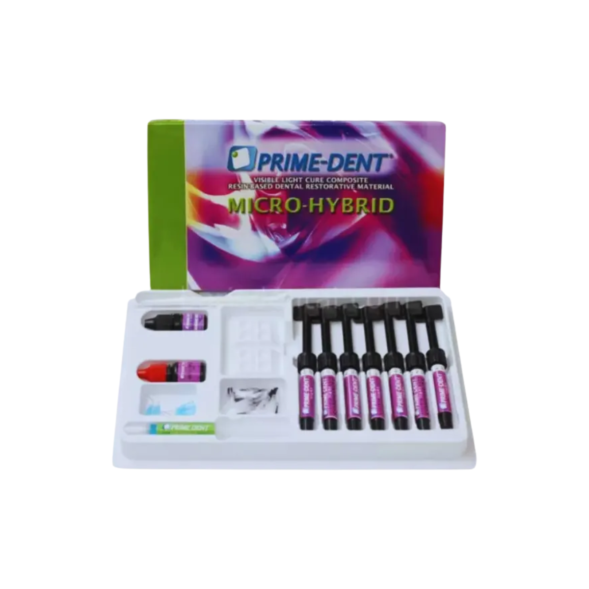 Kit De 7 Resinas Dental Microhibridas Prime Dent De 4.5 G