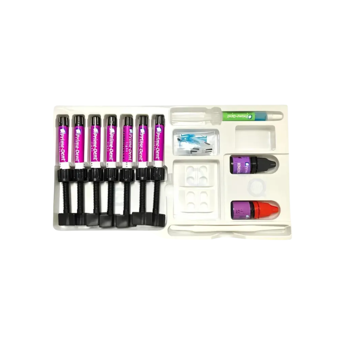 Kit De 7 Resinas Dental Microhibridas Prime Dent De 4.5 G