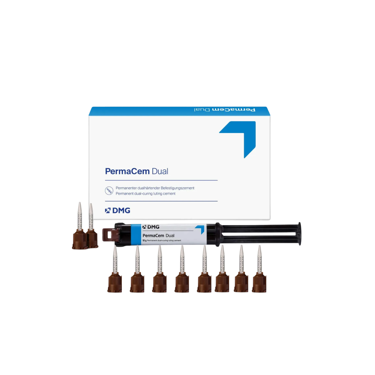 permacem cemento polimerizacion dual 10gr 10 puntas - insumo dental profesional - Deposito Dental Juarez