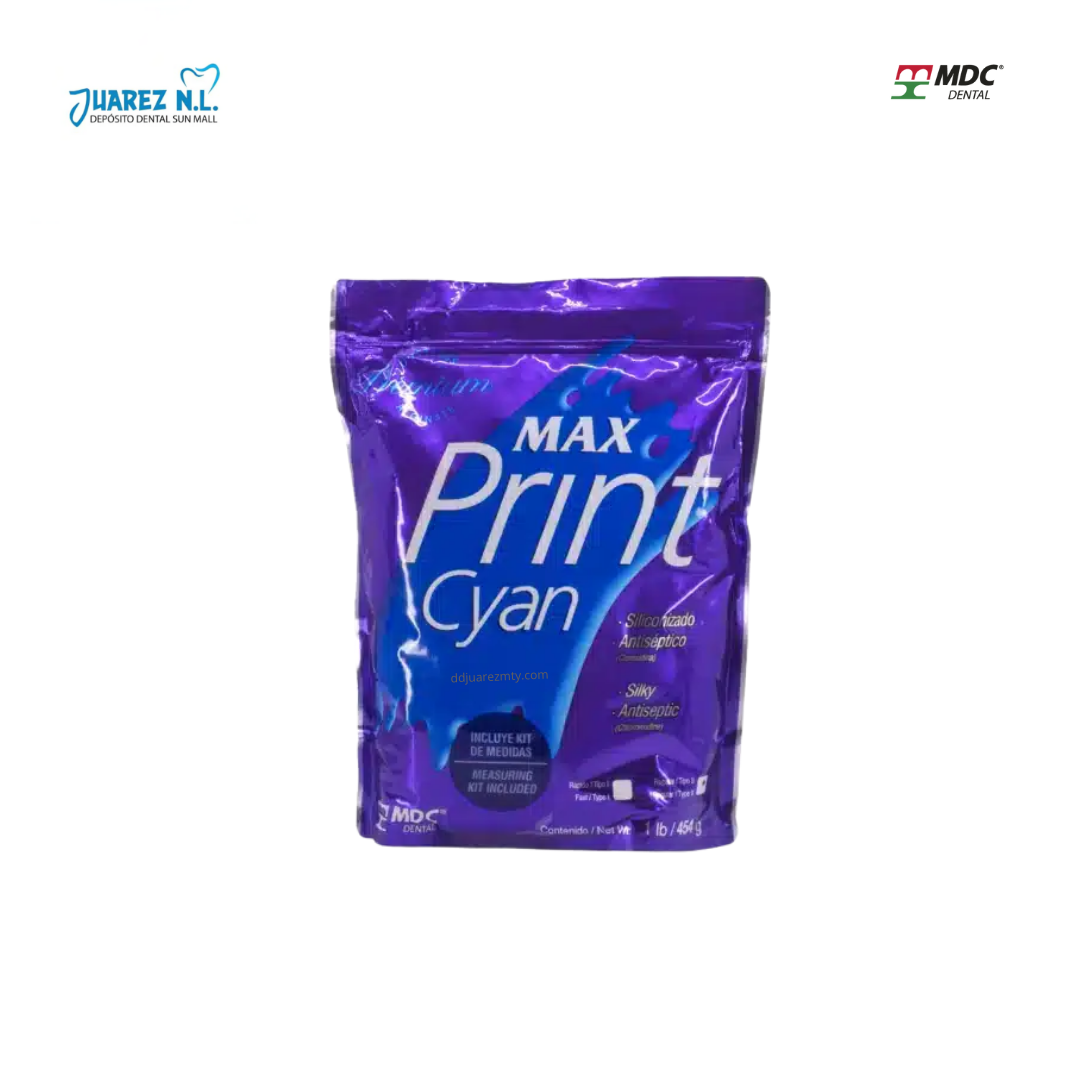 Alginato Max Print Cyan Tipo II De 454Gr - Deposito Dental Juarez