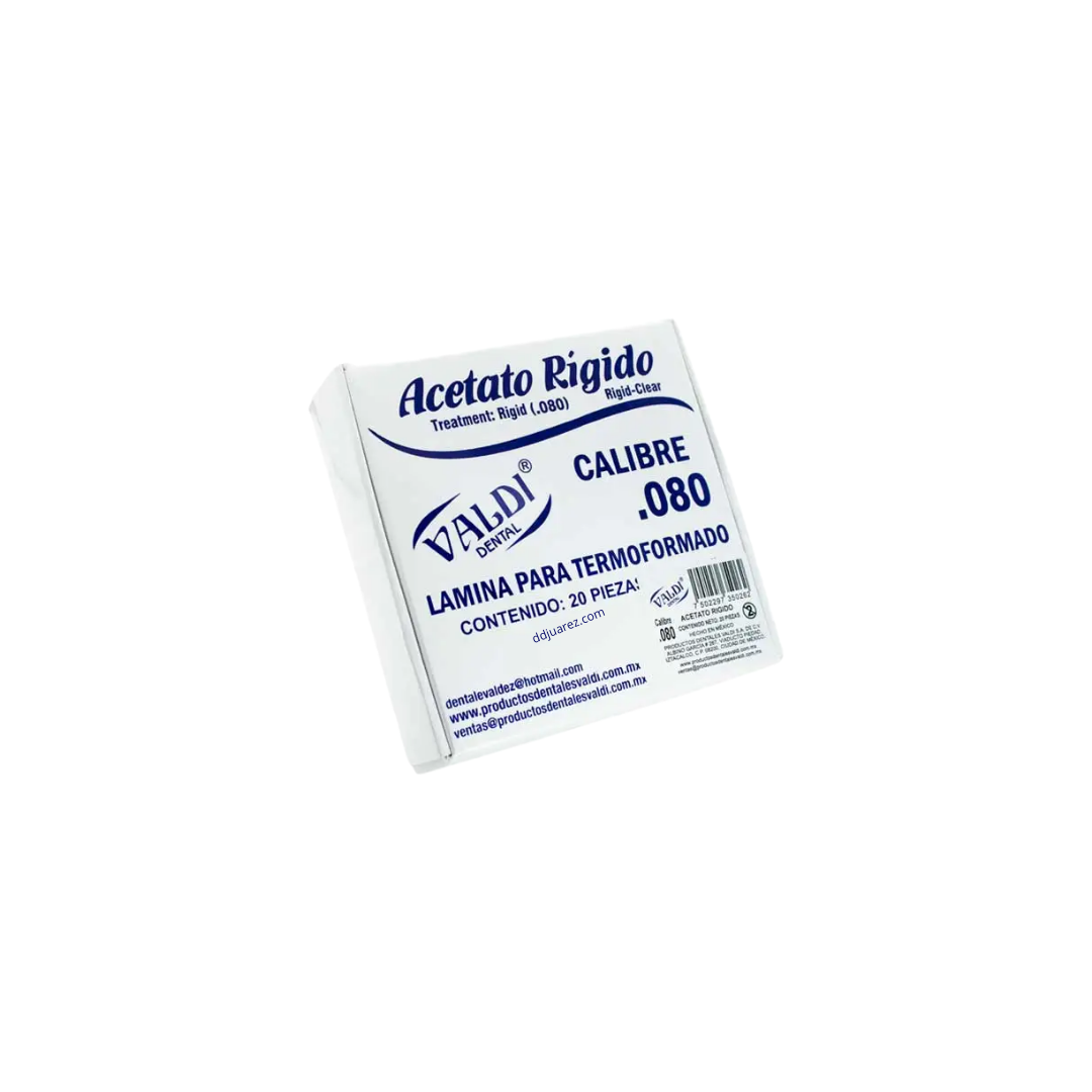 Acetato Valdi Rigido Caja Con 20 Piezas - Deposito Dental Juarez