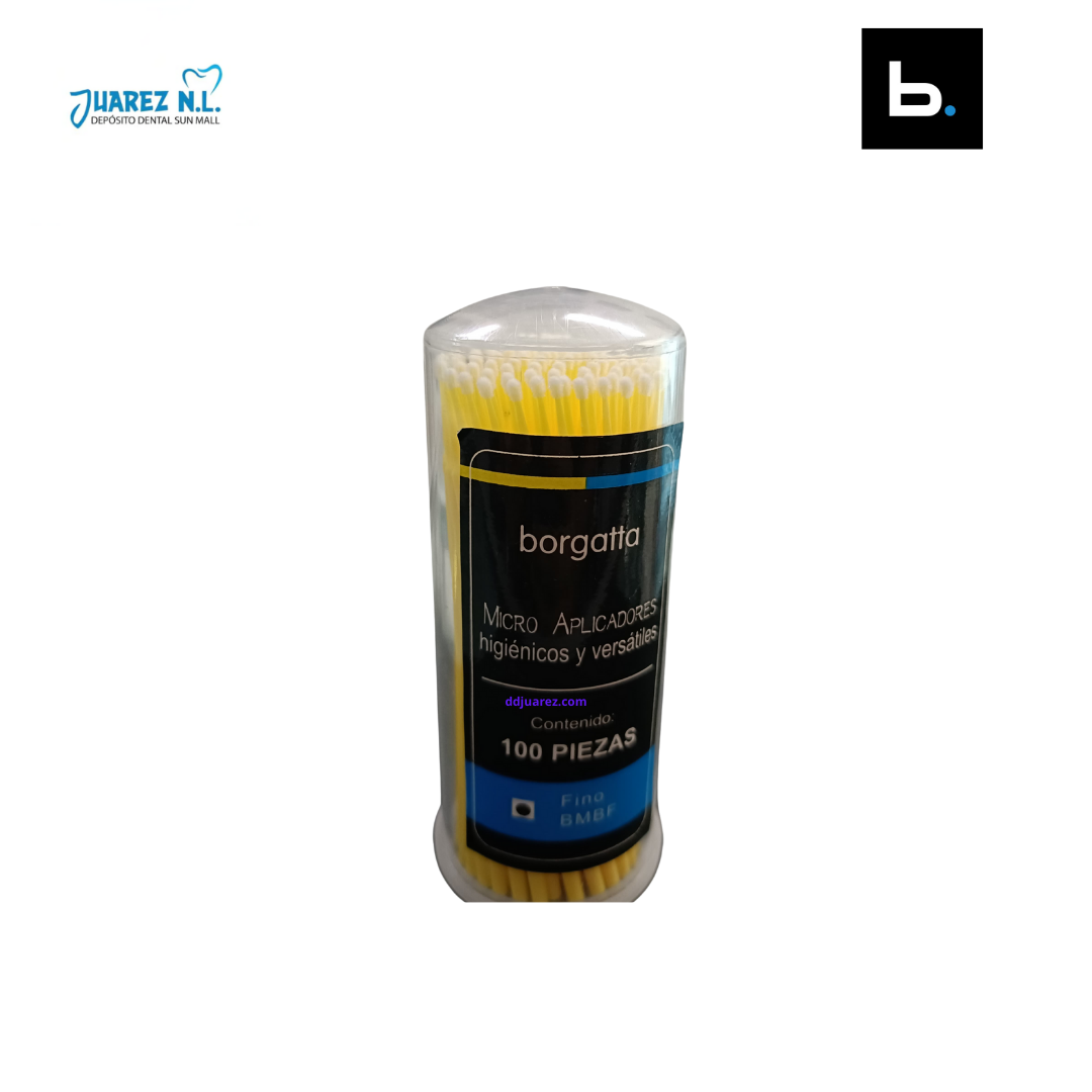 Micro Aplicadores Applicators Micro brush Con 100 (Fino Borgatta) - Deposito Dental Juarez