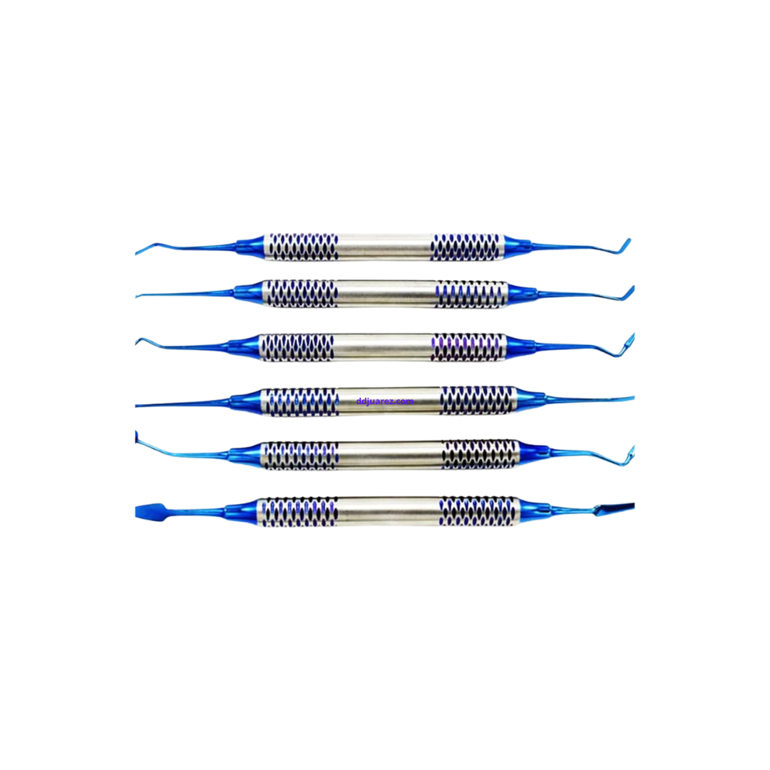 Espátula De Restauración Estética, Kit con 6 Pzs Con Chapado De Titanio Azul - Deposito Dental Juarez