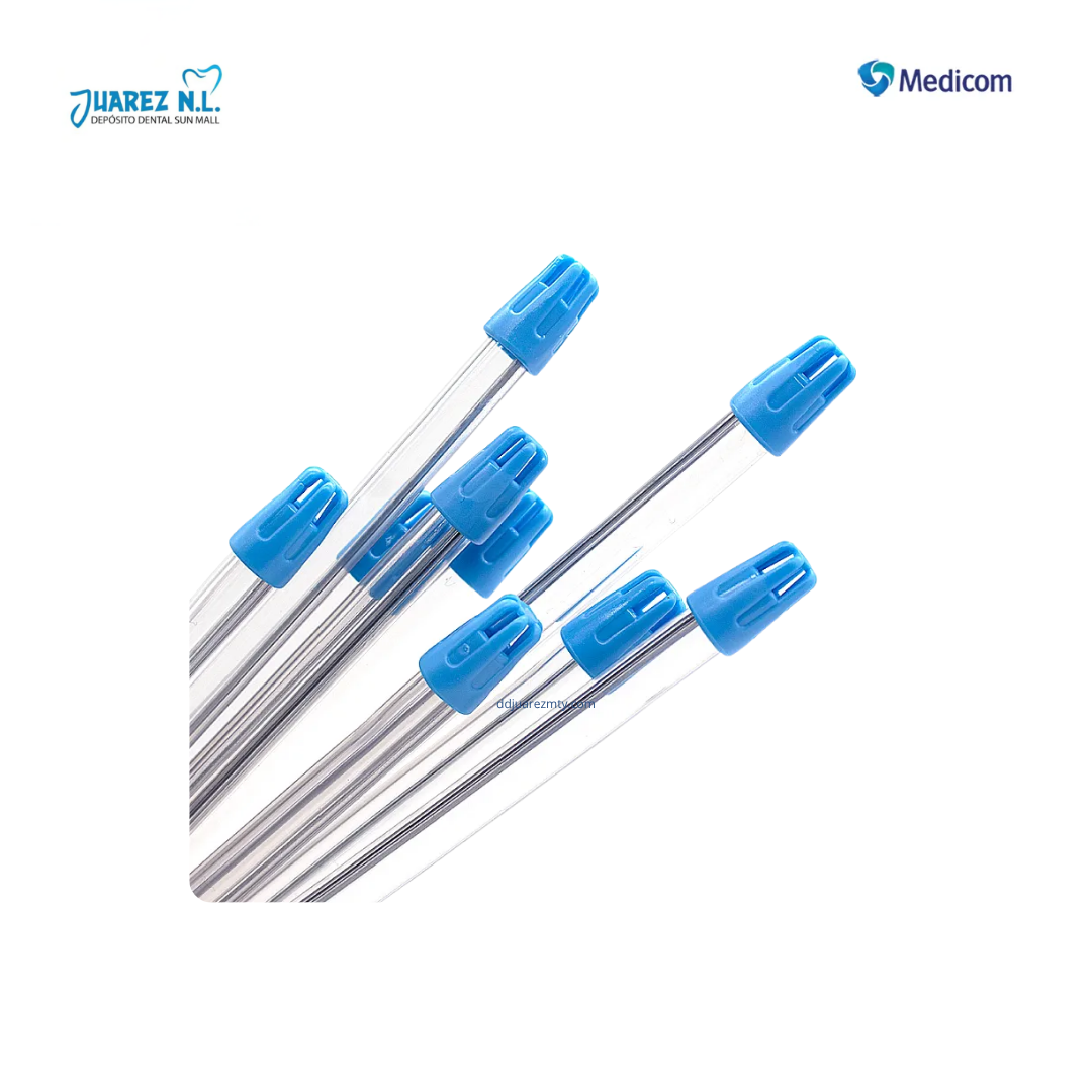 Eyectores Desechables Con 100 Medicom Transparente Con Azul