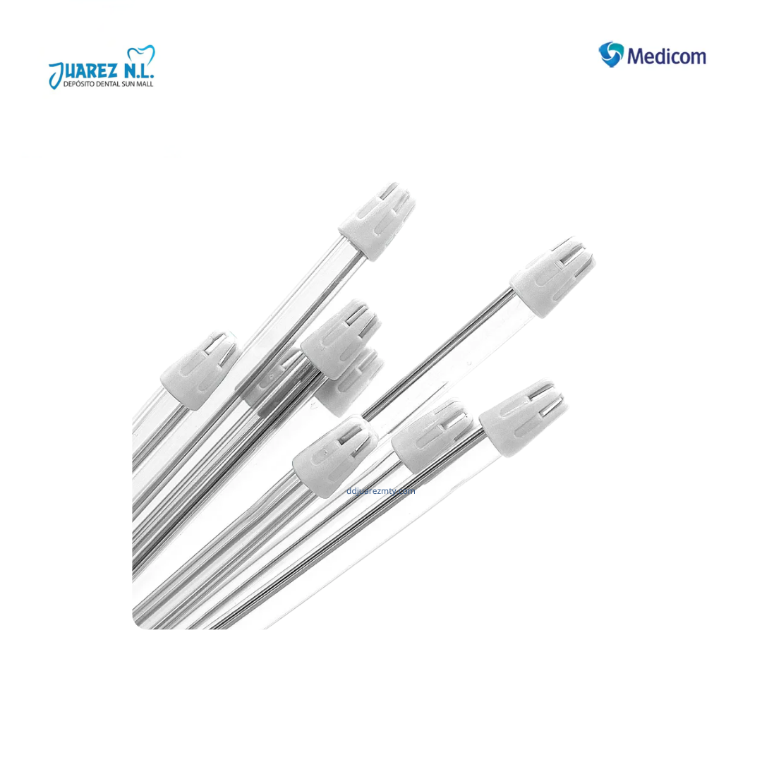 Eyectores Desechables Con 100 Medicom Transparente Con Azul - Deposito Dental Juarez