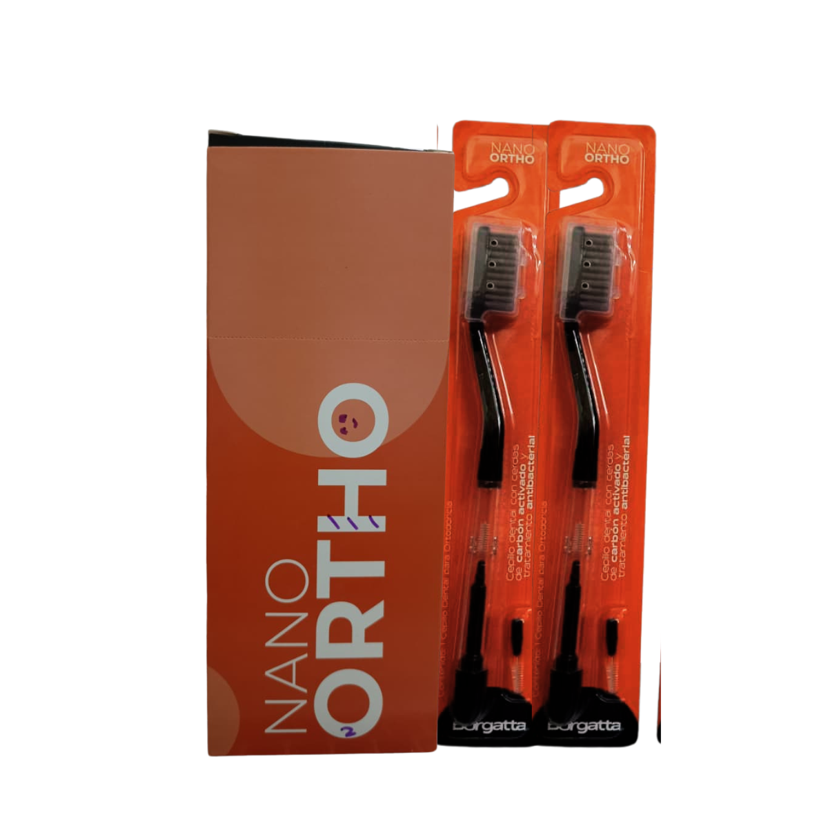 cepillo de dientes borgatta ortodoncia nano ortho medio pack x 12 unidades - insumo dental profesional - Deposito Dental Juarez