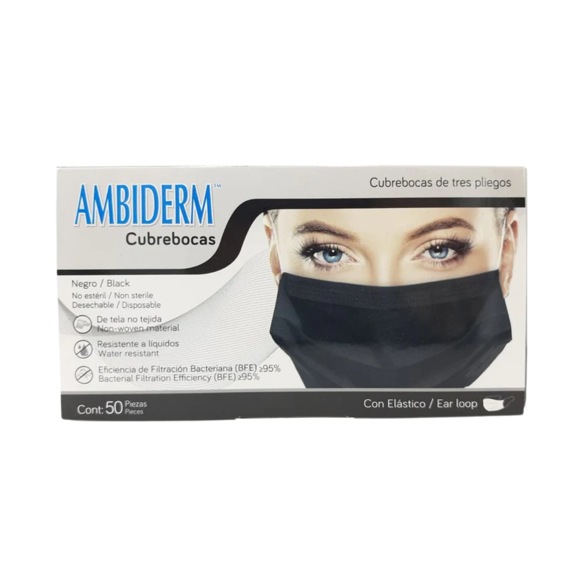 Cubrebocas Ambiderm Negro Borgatta