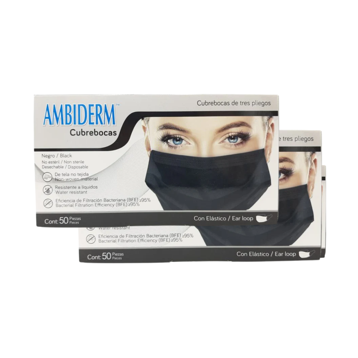 Cubrebocas Ambiderm Negro Borgatta