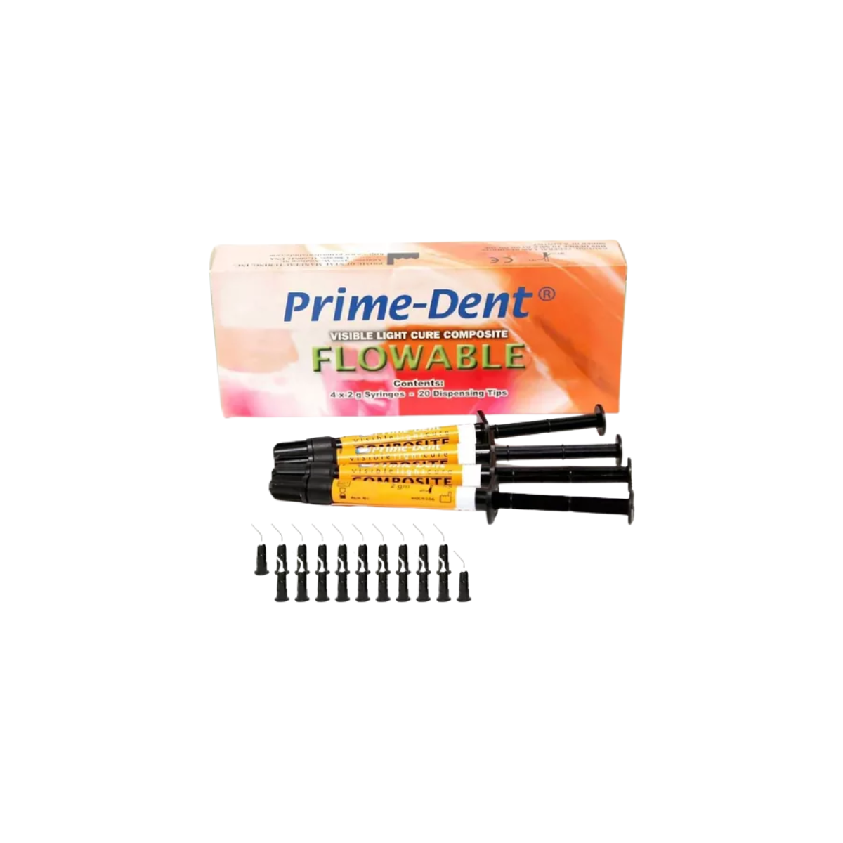 Kit De Resinas Fluidas Flowable Prime Dent 4 Jgs 2G (A2,A3,A3.5,B2)