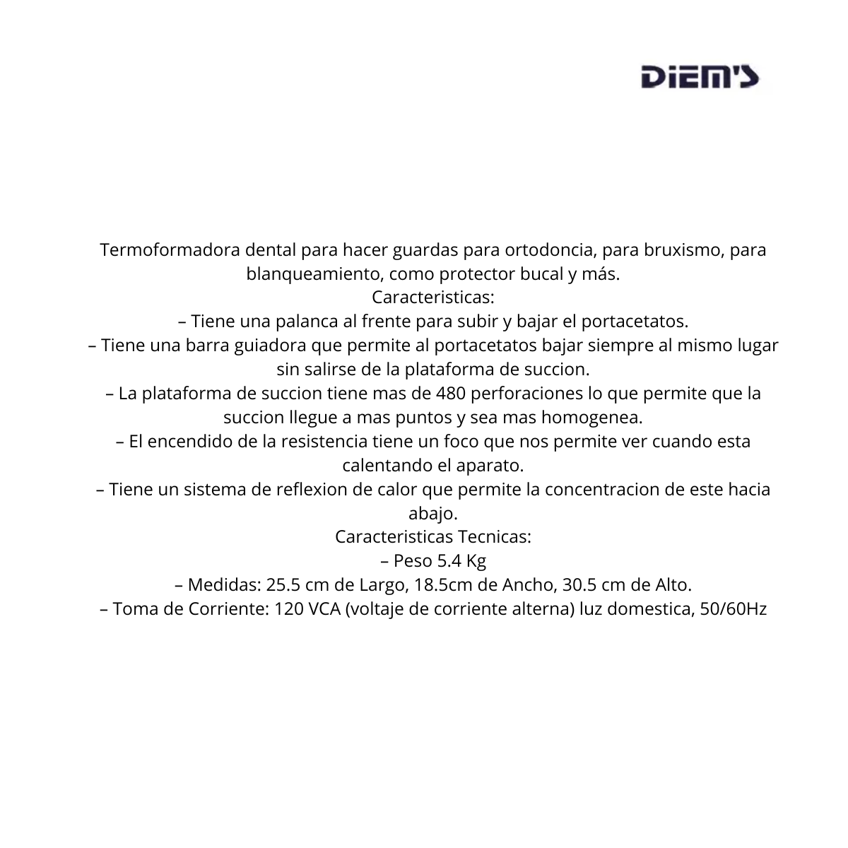 vacum para acetatos dental diems equipo termoformador profesional - insumo dental profesional - Deposito Dental Juarez