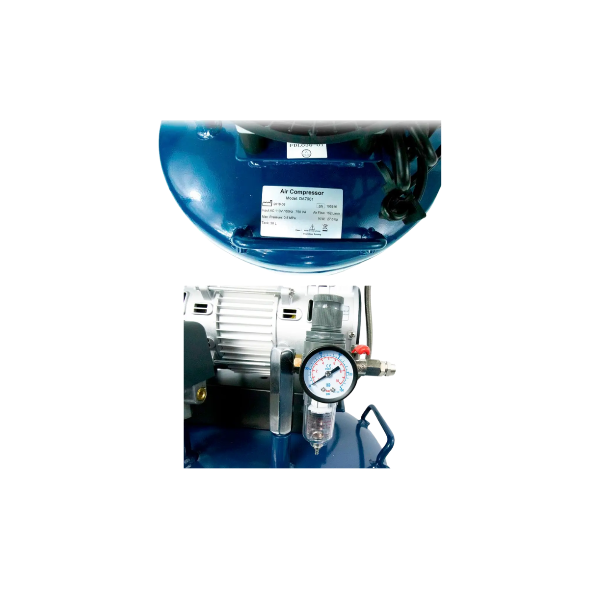 Compresor 1 H.P.38L Anelsam Semi Silencioso (Garantía 1 Año)