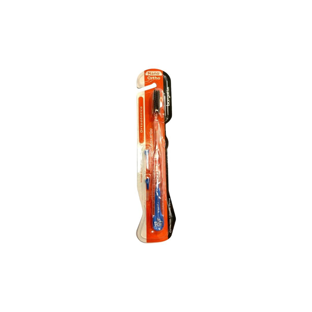 Cepillo de dientes Borgatta Ortodoncia Nano Ortho medio pack x 12 unidades