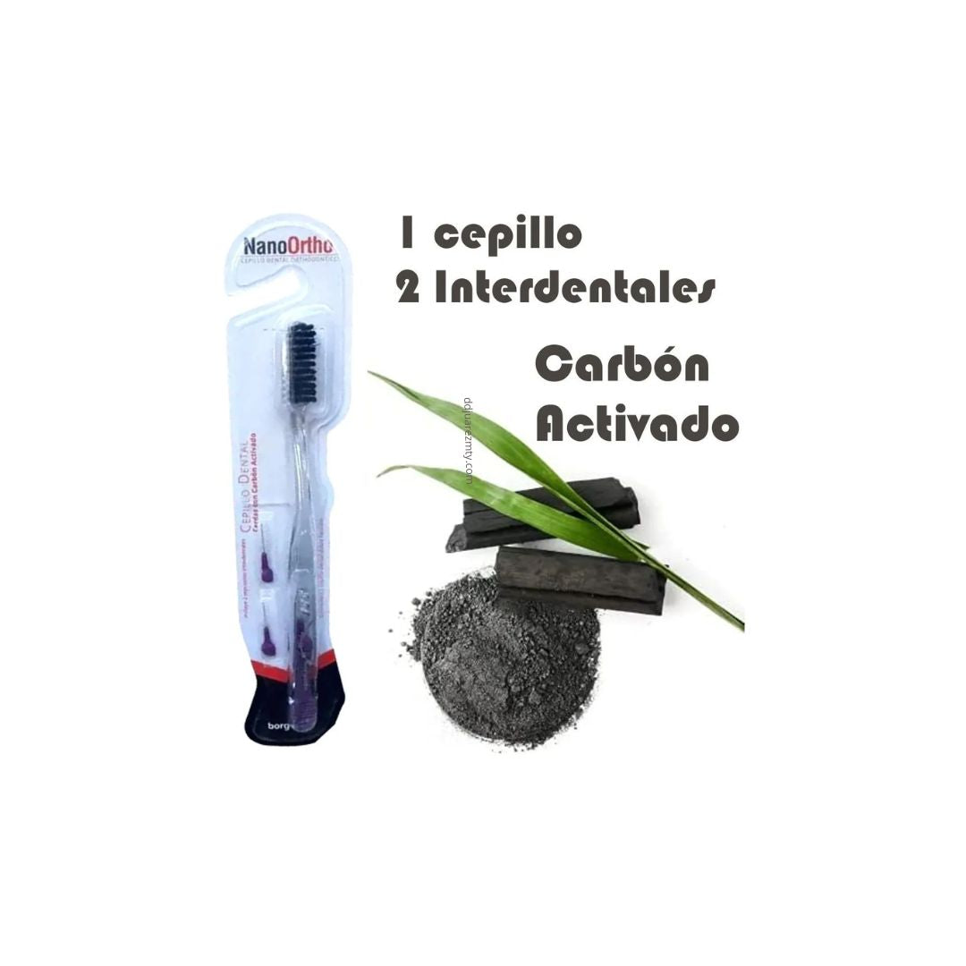 Cepillo de dientes Borgatta Ortodoncia Nano Ortho medio pack x 12 unidades