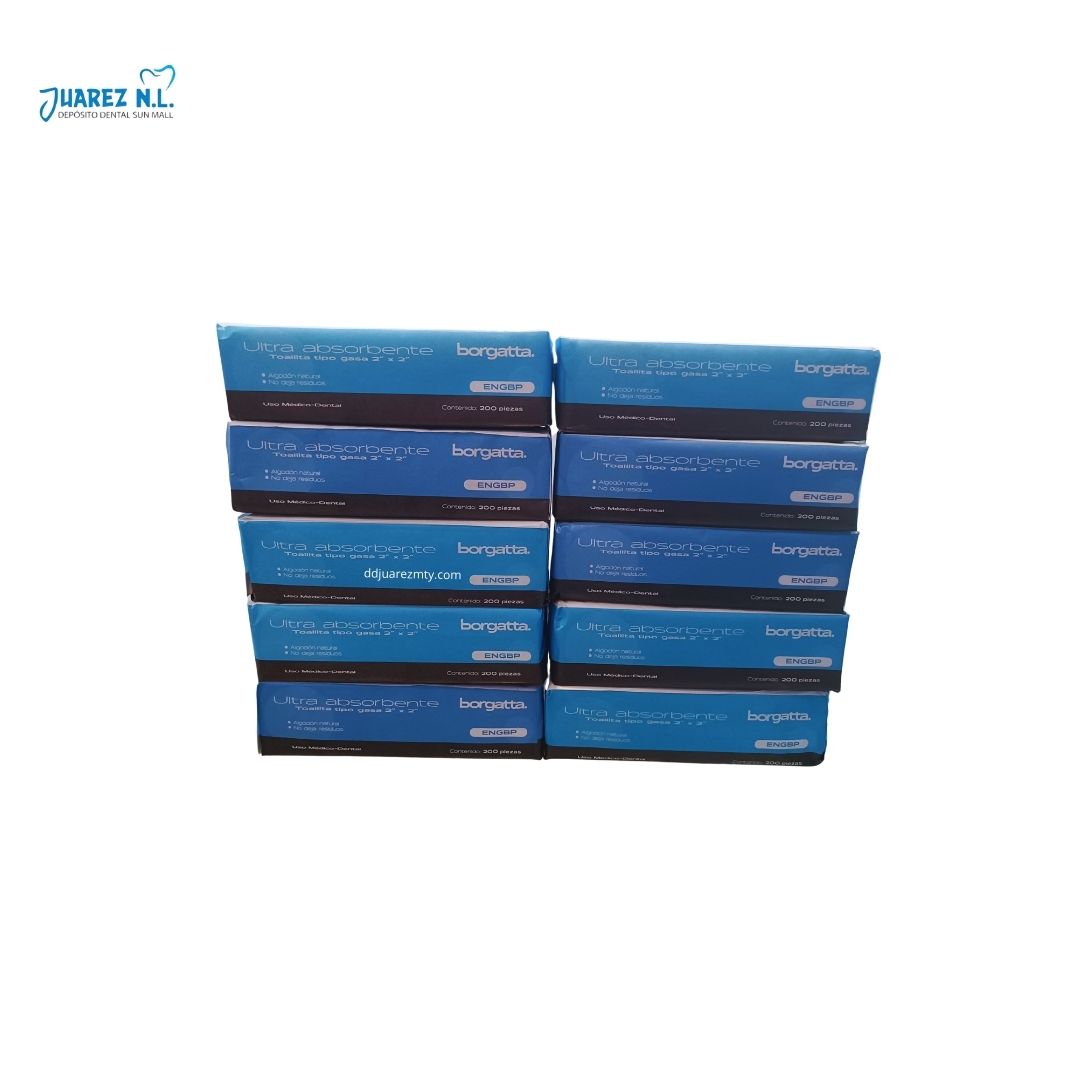 Gasas Borgatta De 4 Capas 2X2 200 Pzas