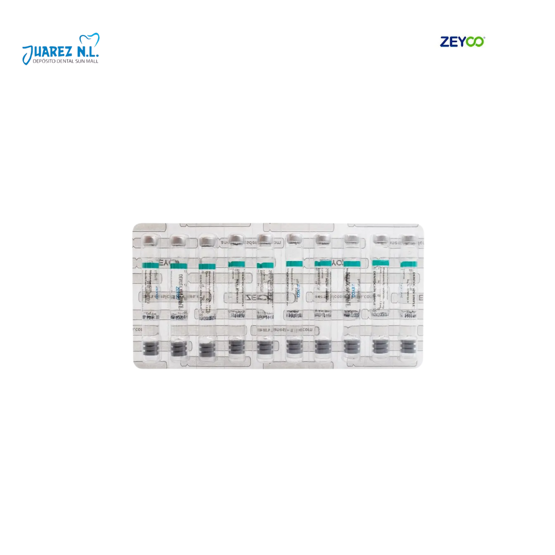 Anestesia Dentocain Mepivacaina 3% s/vaso 50 pzs Cartucho Plastico - Deposito Dental Juarez