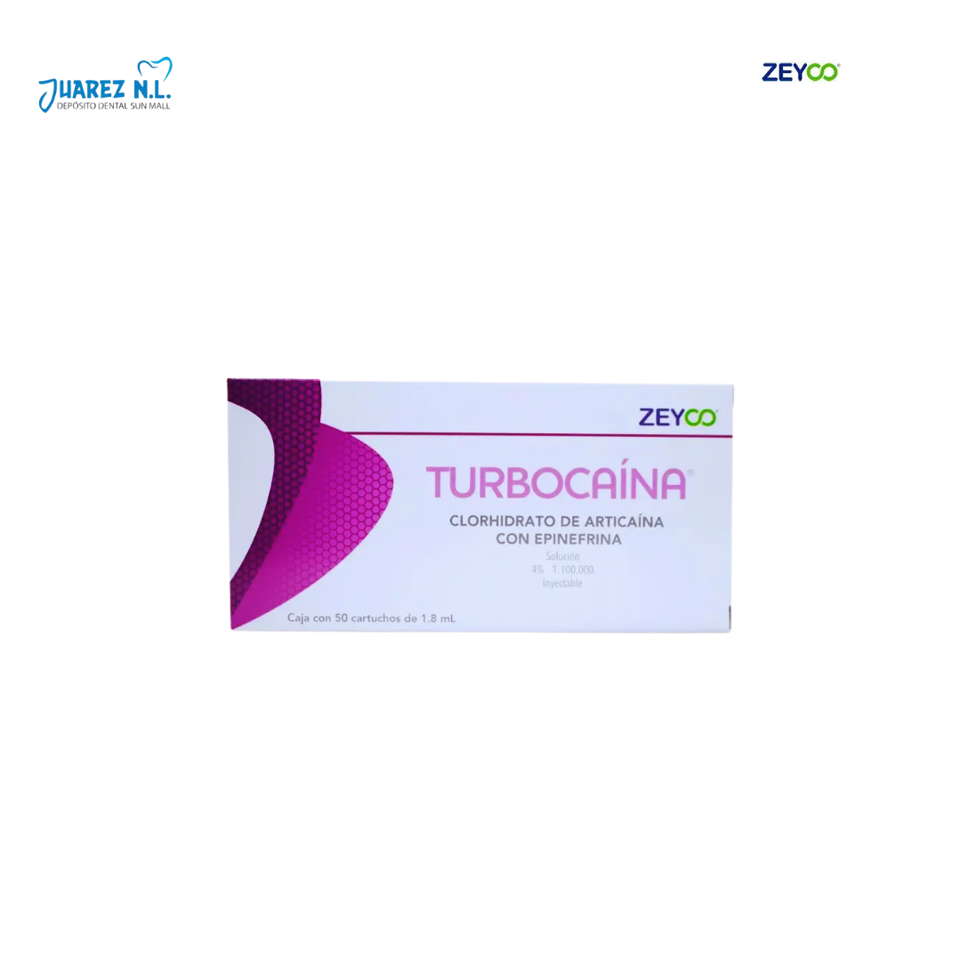 Anestesia Turbocaina Articaina 4% Con Epinefrina Cartucho Plastico 50 pzs - Deposito Dental Juarez