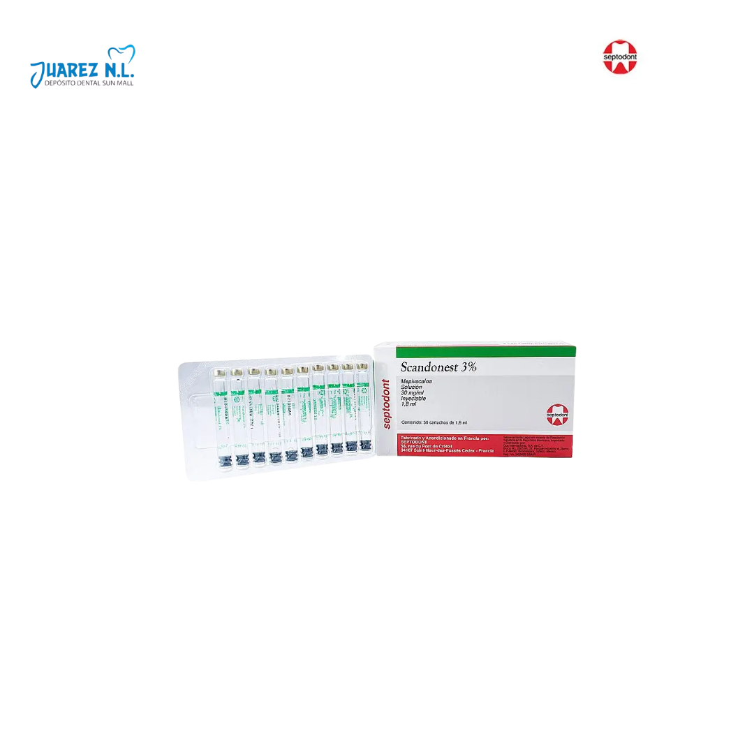 Anestesia Scandonest 3% Con 50 Cartuchos Vidrio - Deposito Dental Juarez
