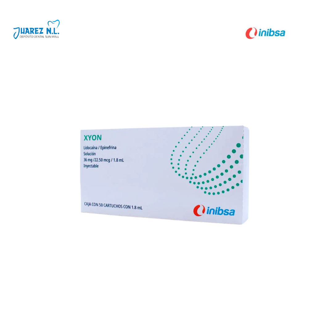 Anestesia Xyon Lidocaina Con Epinefrina 2% Vidrio 1.8 ML Inibisa Con 50 Cartuchos - Deposito Dental Juarez